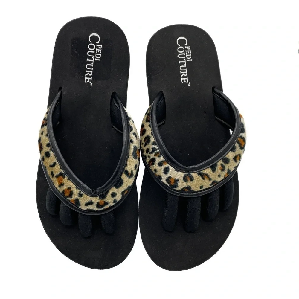 Pedi Couture leopard print pedicure sandals (S)